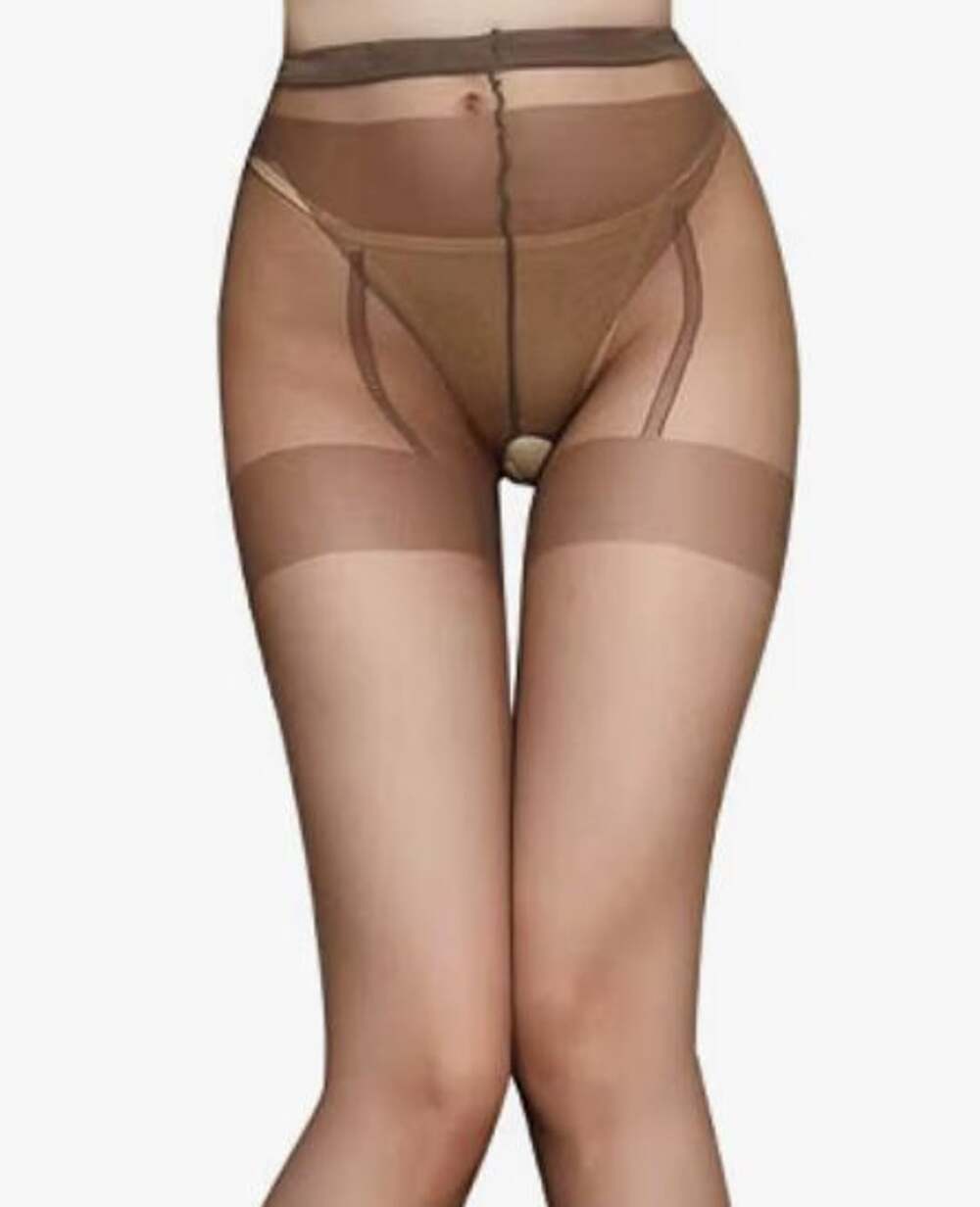 Women's Sexy Garter Pantyhose Fake Lace Leggings Coffee New - Picture 4 of 5